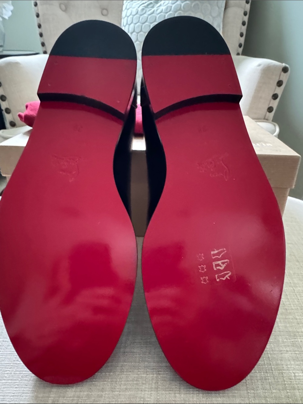 New Christian Louboutin Black with Red trim loafers size 38 - Picture 4 of 8